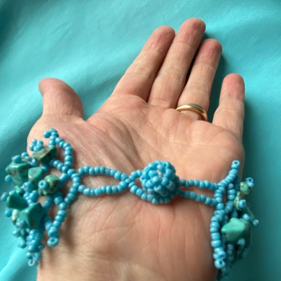 Turquoise Chips/Beaded Handcrafted Bracelet - Picture 3 of 10